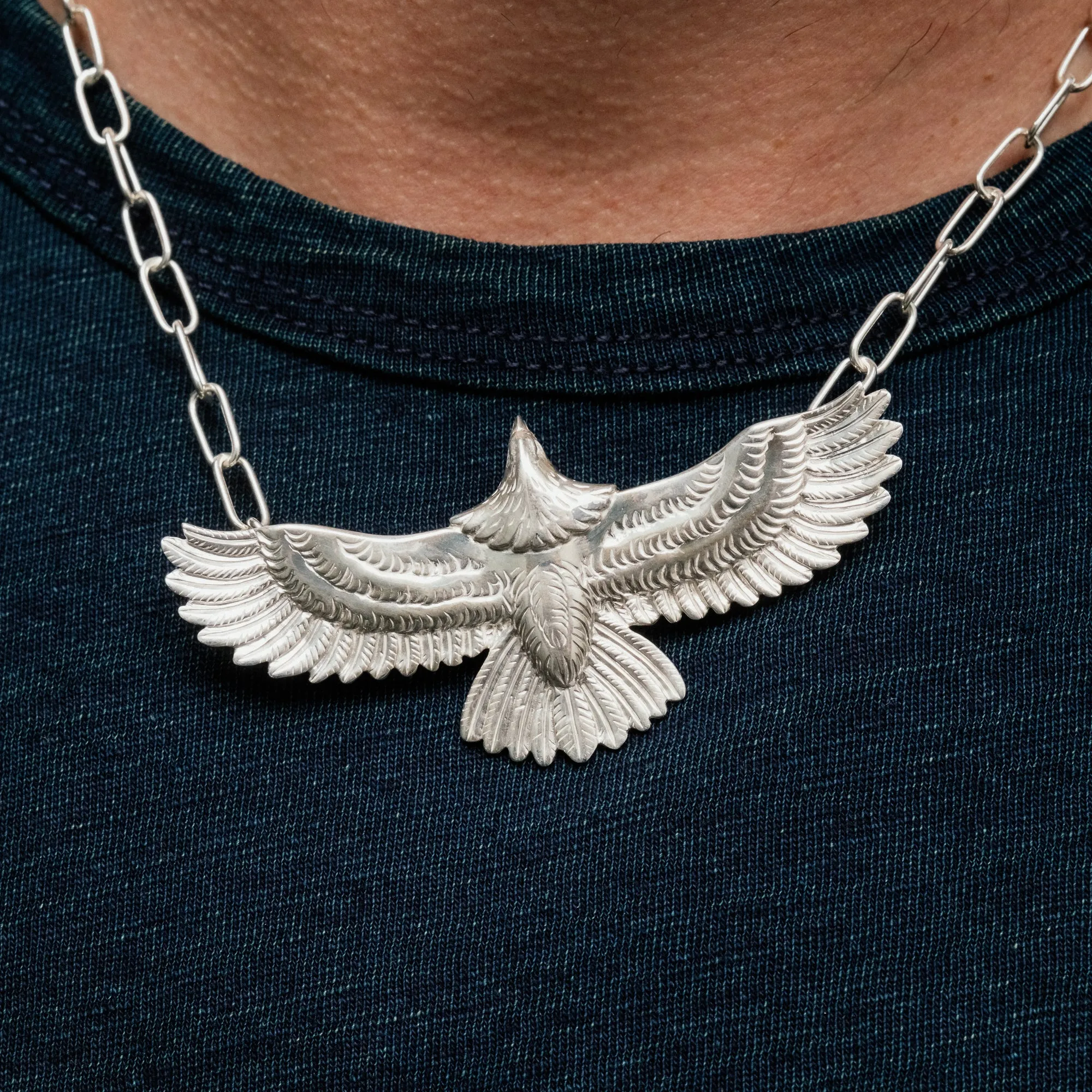 The Flat Head JP-221 Silver Eagle Pendant Top