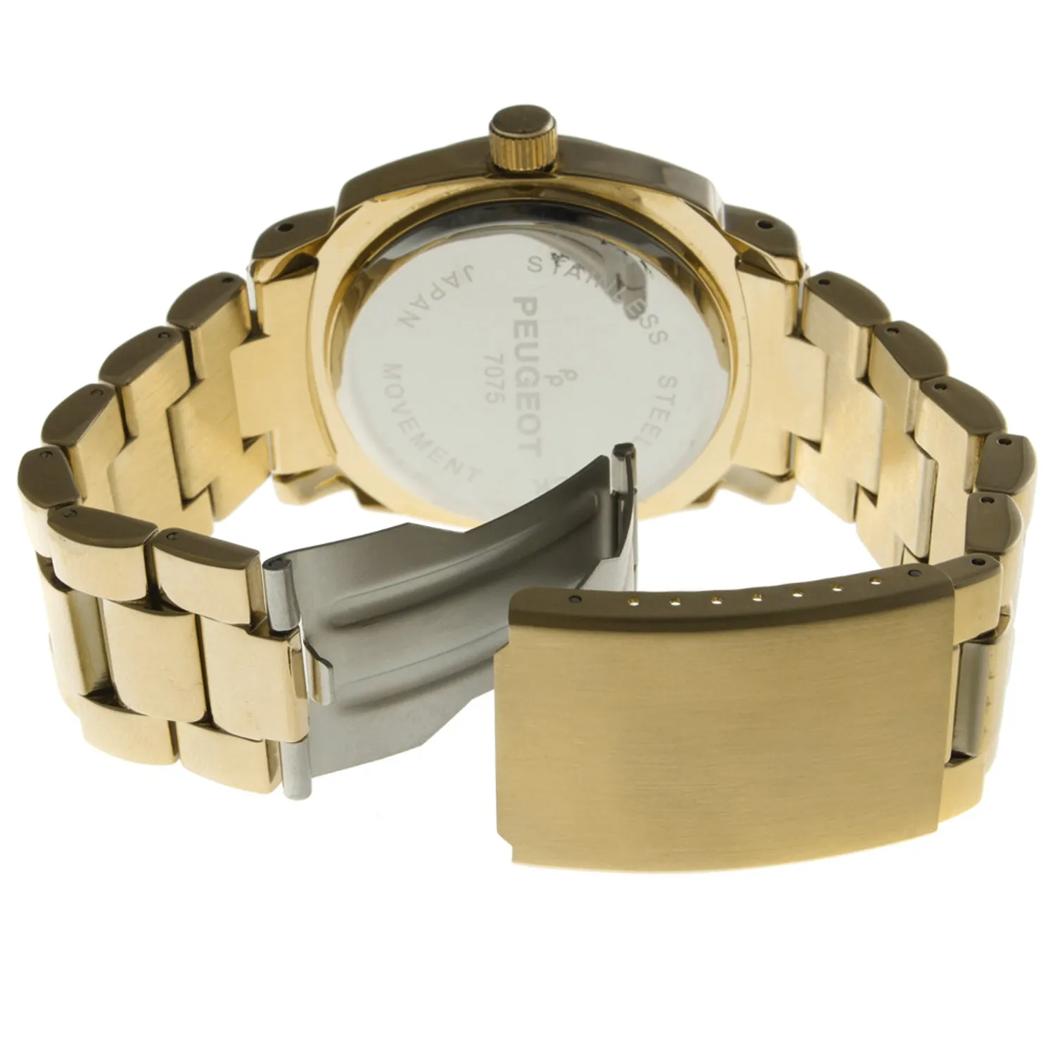 Women's 40mm Gold Boyfriend Bracelet Watch with Crystal Bezel