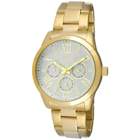 Womens Multi-Function Gold-Plated Watch with White Dial