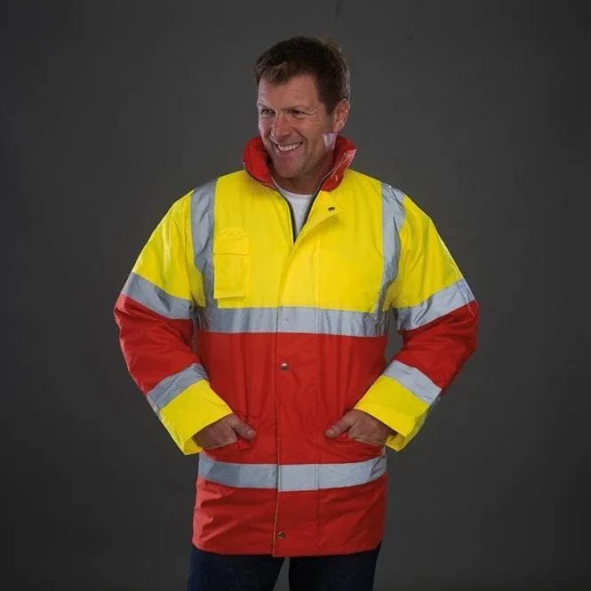 Yoko Hi-Vis Contrast Jacket Yellow and Red -Large